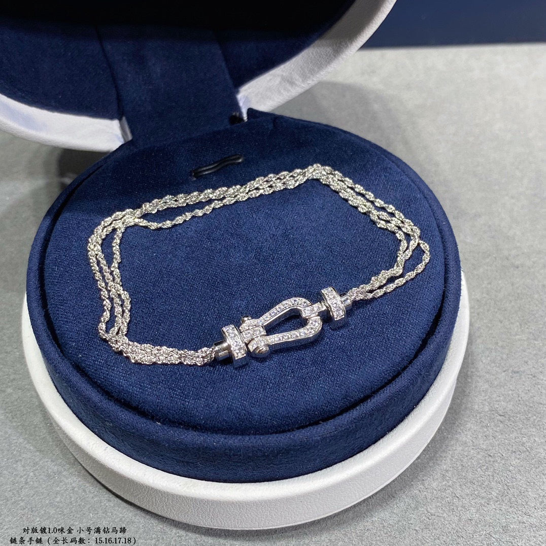 [Clover Jewels]FORCE SMALL HORSESHOE  DIAMOND CHAIN ROPE BRACELET