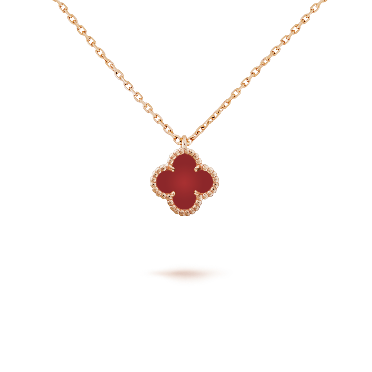 [Clover Jewels]CLOVER MINI 9.5MM WHITE CARNELIANS NECKLACE