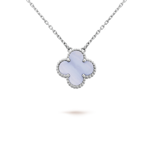 [Clover Jewels]CLOVER 15MM BLUE CHALCEDONY NECKLACE SILVER