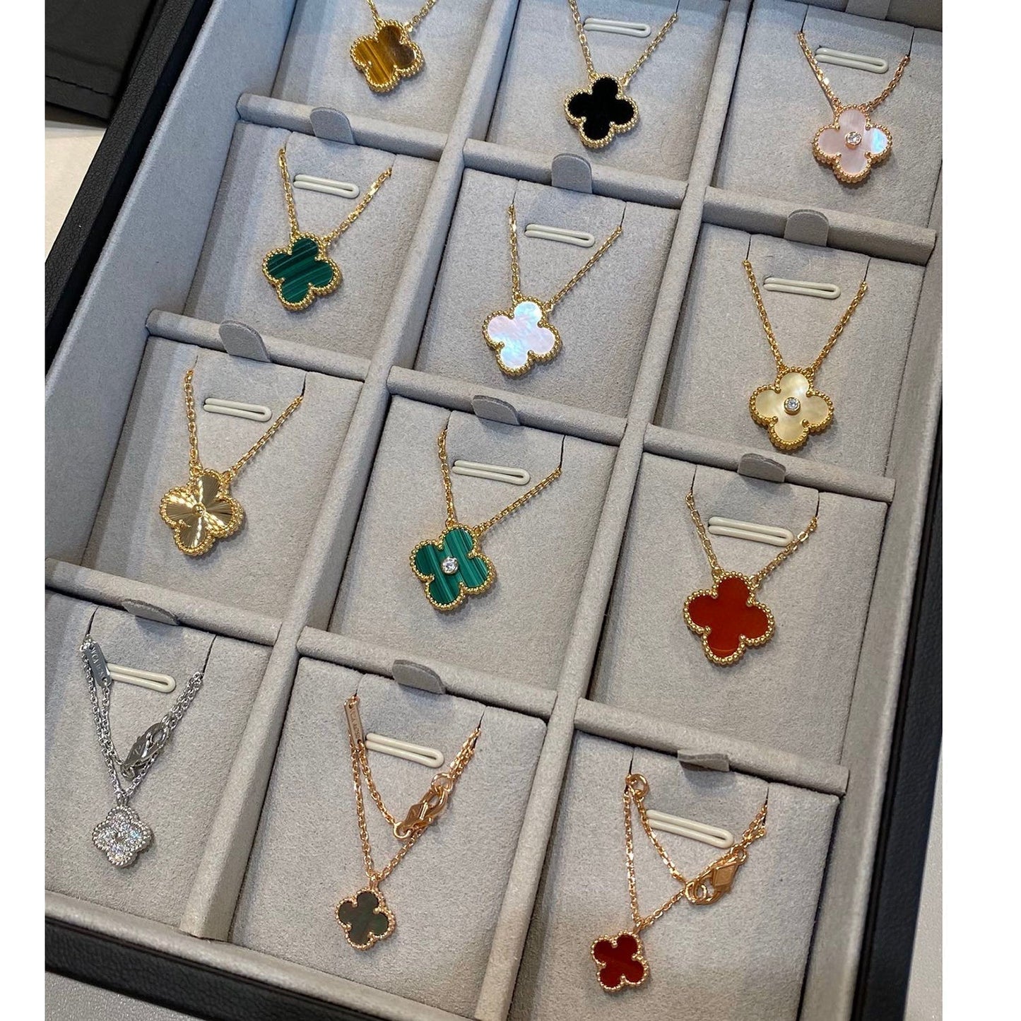 [Clover Jewels]CLOVER 15MM DIAMOND SINGLE FLOWER NECKLACE