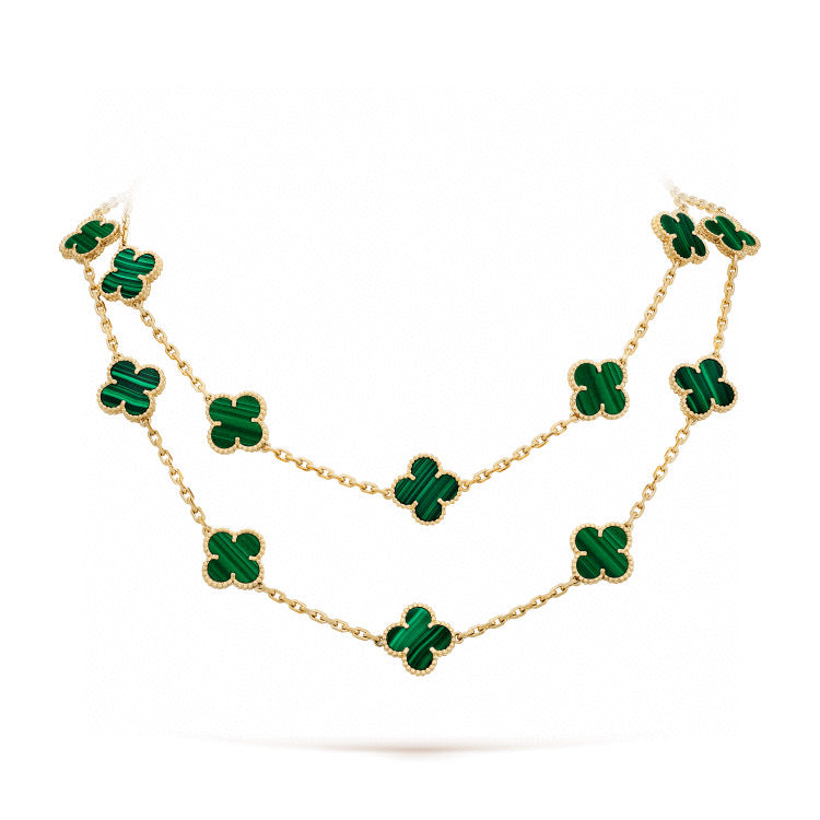 [Clover Jewels]CLOVER 20 MOTIFS MALACHITE GOLD