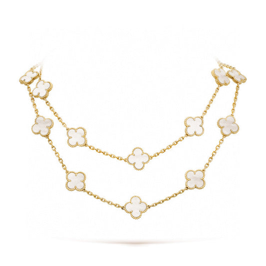 [Clover Jewels]CLOVER 20 MOTIFS WHITE MOP NECKLACE