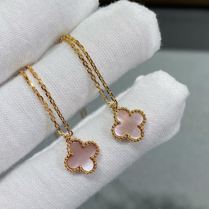 [Clover Jewels]CLOVER 15MM PINK MOTHER-OF-PEARL SINGLE FLOWER NECKLACE