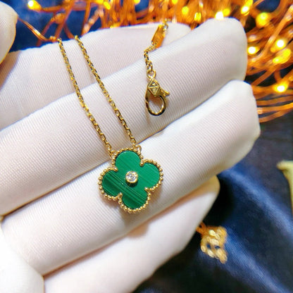 [Clover Jewels]CLOVER 15MM DIAMOND TURQUOISE NECKLACE