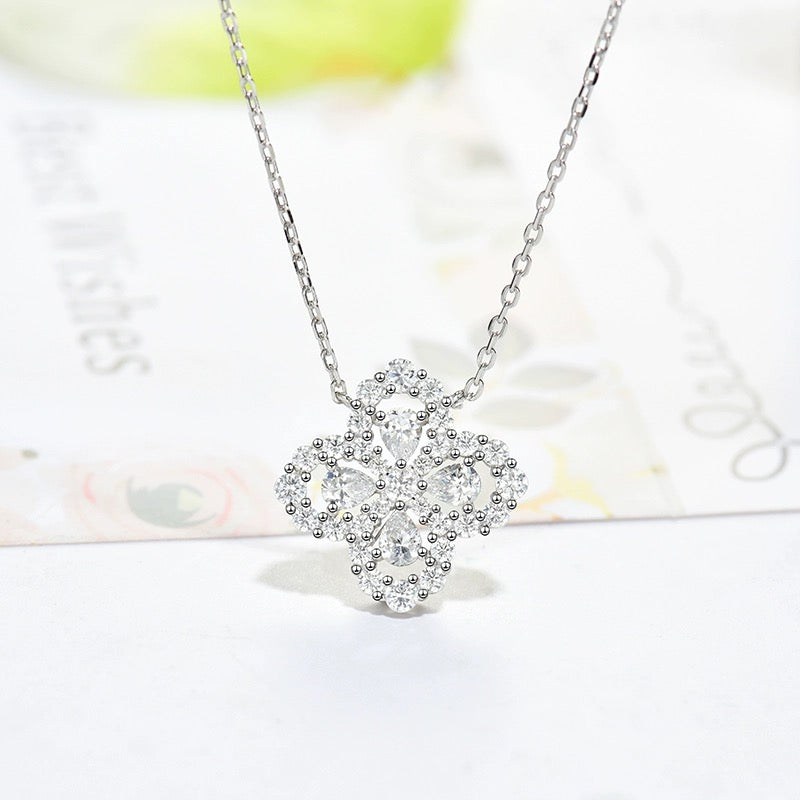 [Clover Jewels]LOOP NECKLACE FULL MOTIF DIAMOND 16MM MULTIPLE COLORS