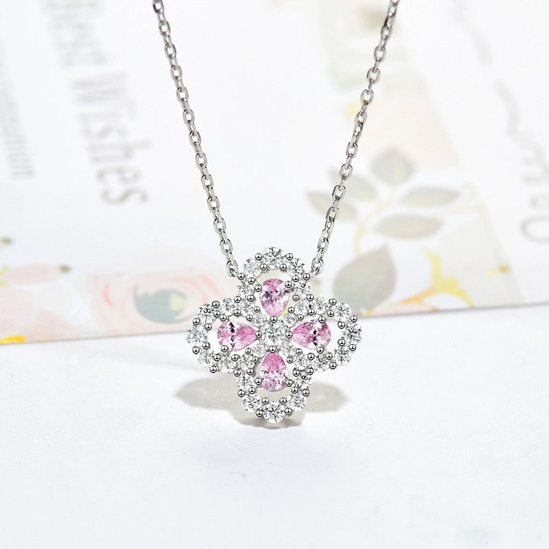 [Clover Jewels]LOOP NECKLACE FULL MOTIF DIAMOND 16MM MULTIPLE COLORS