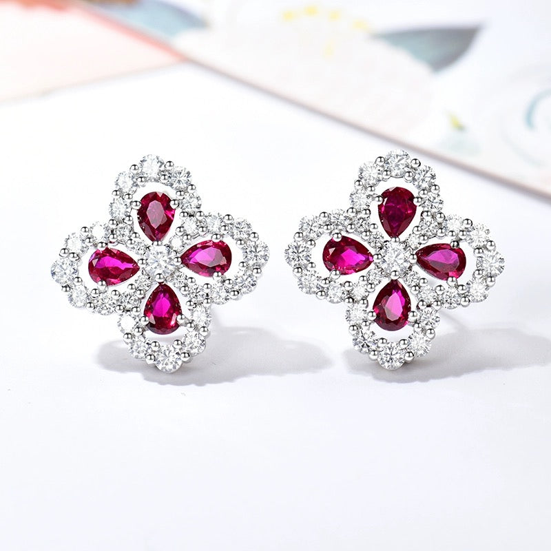 [Clover Jewels]LOOP EARRINGS FULL MOTIF DIAMOND 16MM