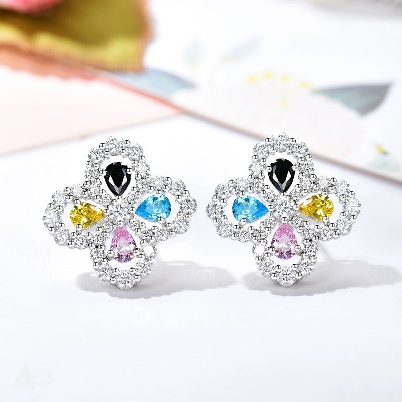 [Clover Jewels]LOOP EARRINGS FULL MOTIF DIAMOND 16MM