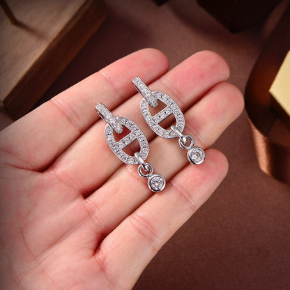 [Clover Jewels]HM CHAINE DIAMOND EARRINGS