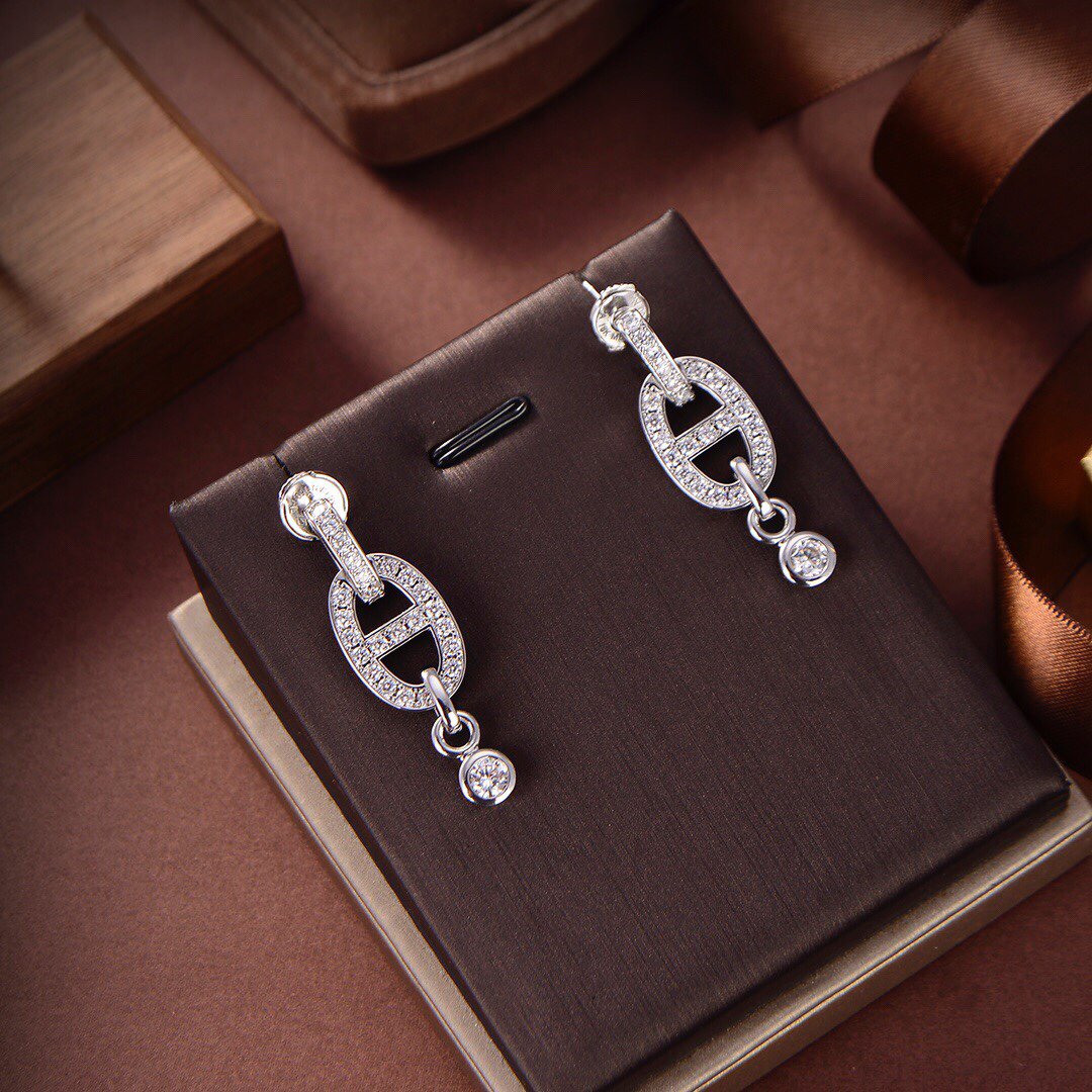 [Clover Jewels]HM CHAINE DIAMOND EARRINGS