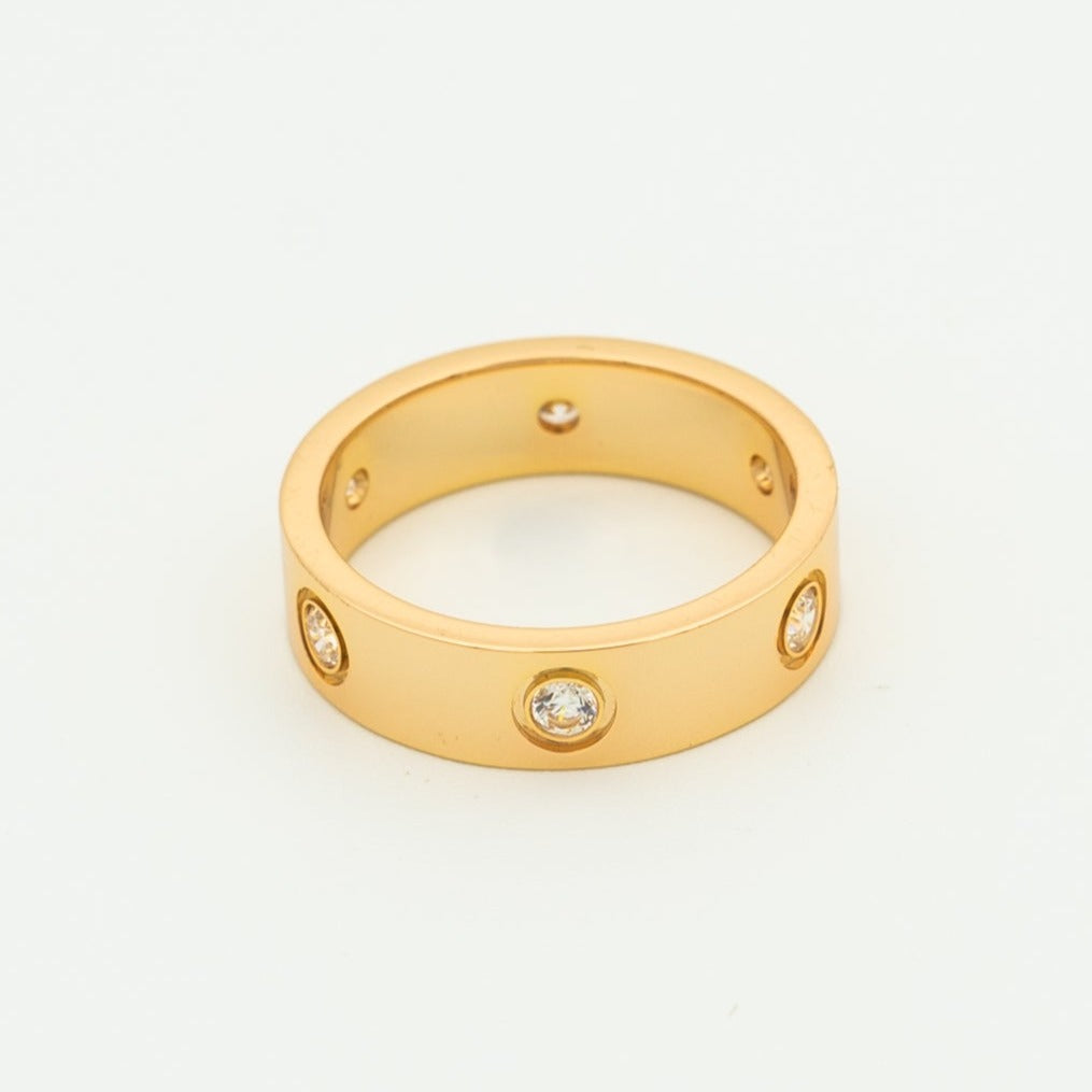 [Clover Jewels]LOVE RING 5.5MM 6 DIAMONDS PINK GOLD