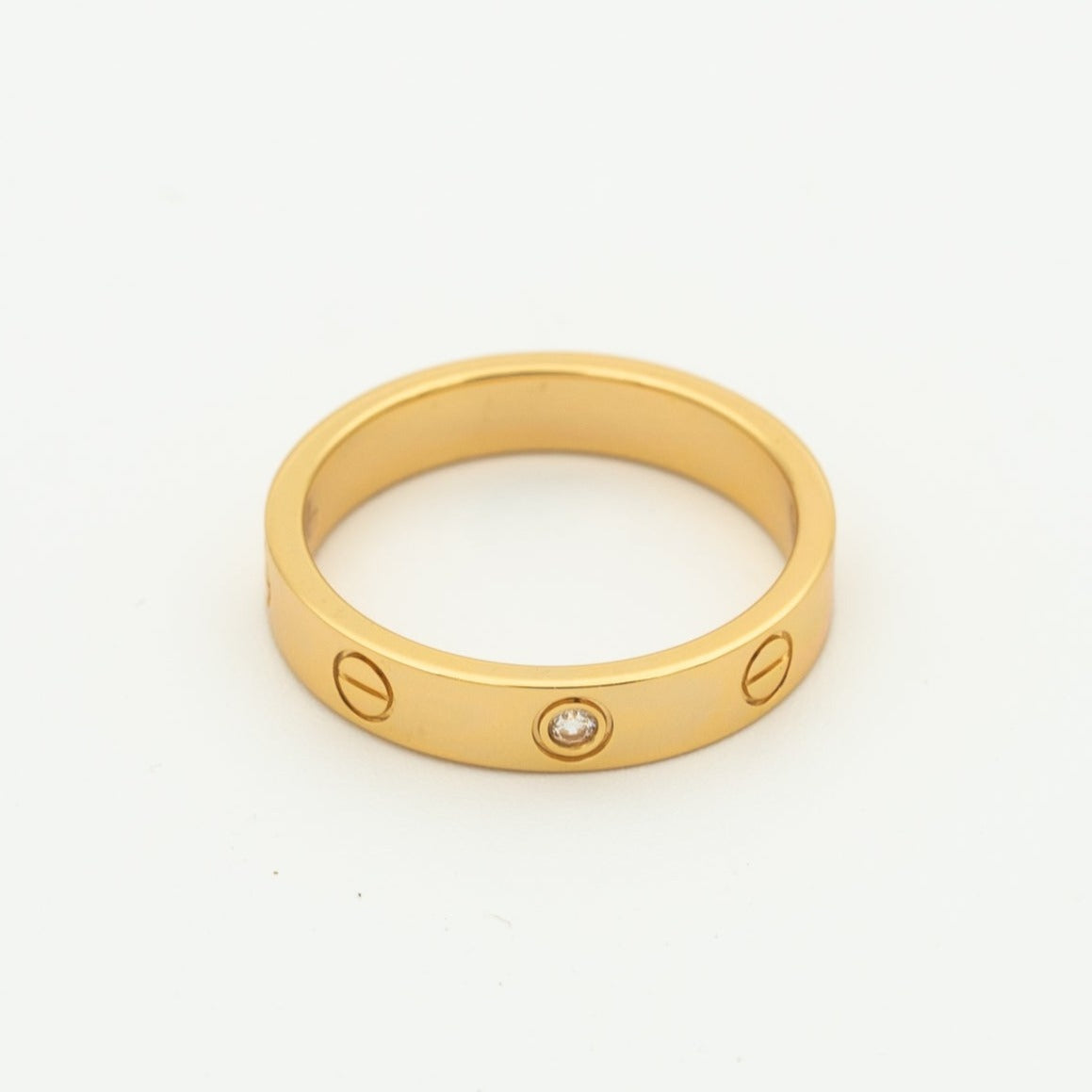 [Clover Jewels]LOVE RING 4MM 1 DIAMOND PINK GOLD