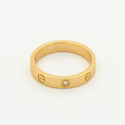 [Clover Jewels]LOVE RING 4MM 1 DIAMOND PINK GOLD