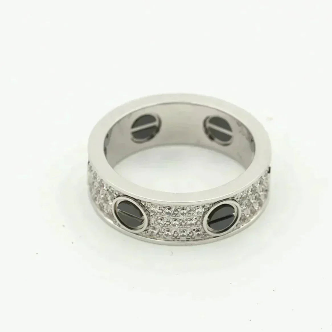 [Clover Jewels]LOVE RING 5.5MM DIAMONDS PAVED CERAMIC