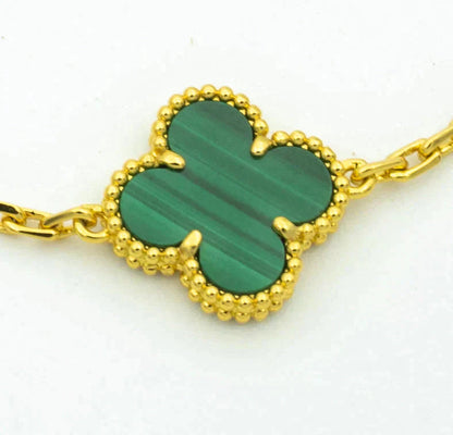 [Clover Jewels]CLOVER  5 MOTIF MALACHITE DIAMOND BRACELET