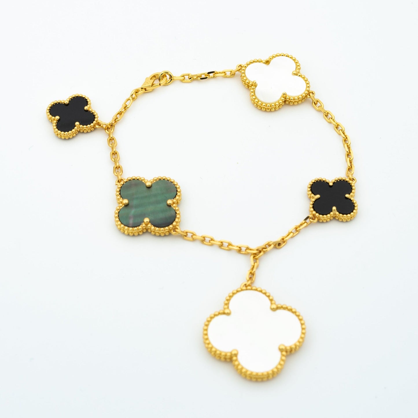 [Clover Jewels]CLOVER BRACELET 5 MOTIFS ONYX MOP