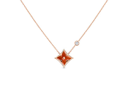 [Clover Jewels]STAR NECKLACE PINK GOLD 1 DIAMOND