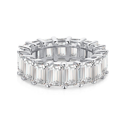 [Clover Jewels]0.75 Carat Elegant Emerald Cut Tennis Ring