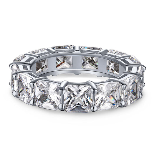 [Clover Jewels]Elegant Princess Cut Tennis Ring