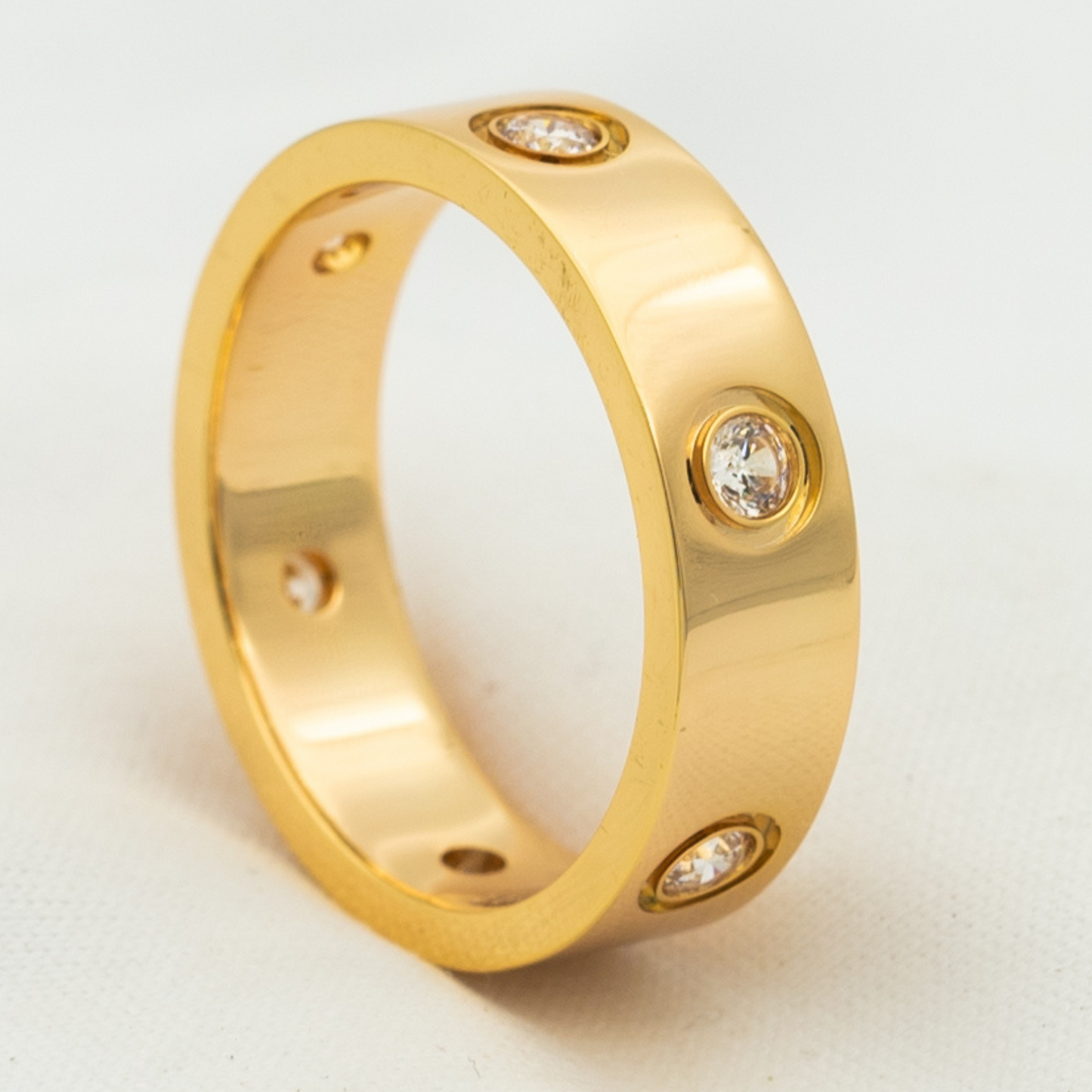 [Clover Jewels]LOVE RING 5.5MM 6 DIAMONDS PINK GOLD