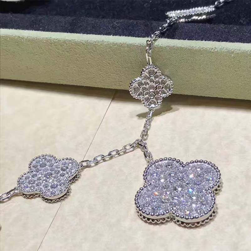 [Clover Jewels]CLOVER 6 MOTIFS SILVER DIAMOND BRACELET