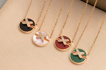 [Clover Jewels]JEUX DE ROSE GOLD DIAMOND NECKLACE