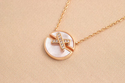 [Clover Jewels]JEUX DE ROSE GOLD DIAMOND NECKLACE