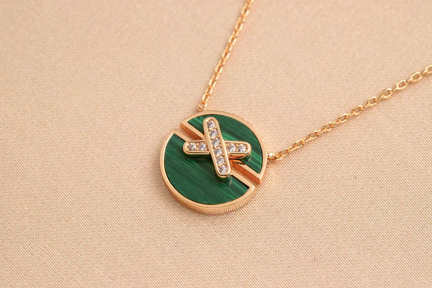 [Clover Jewels]JEUX DE ROSE GOLD DIAMOND NECKLACE