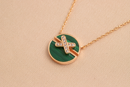 [Clover Jewels]JEUX DE PINK GOLD DIAMOND NECKLACE