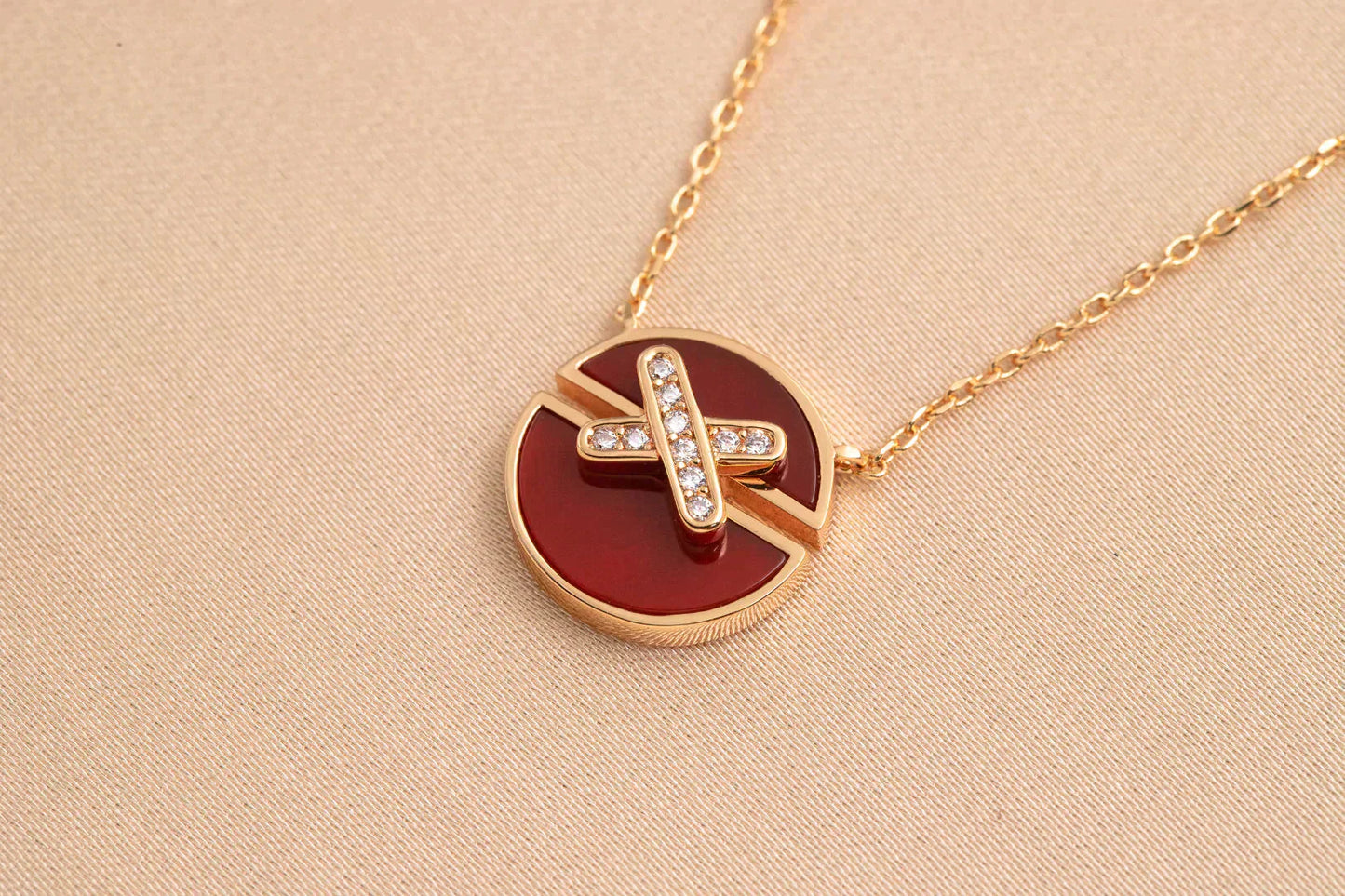 [Clover Jewels]JEUX DE ROSE GOLD DIAMOND NECKLACE