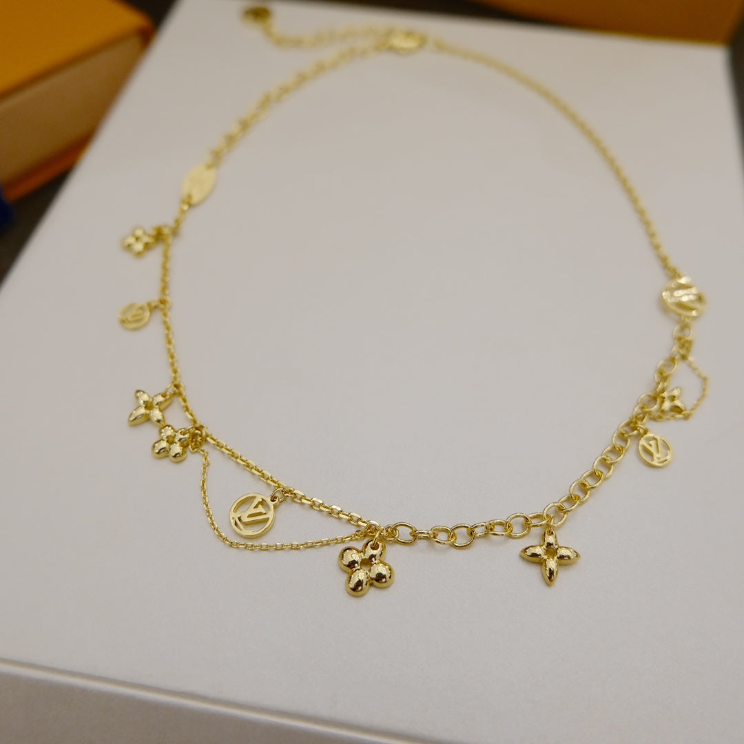 [Clover Jewels]BLOOMING SUPPLE NECKLACE BRASS