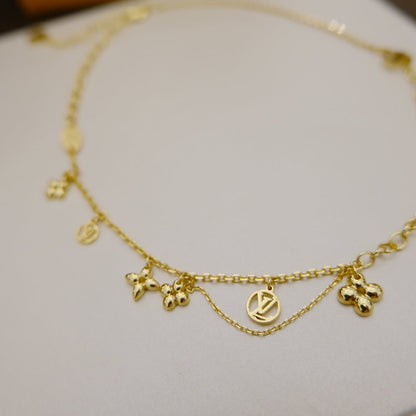 [Clover Jewels]BLOOMING SUPPLE NECKLACE BRASS