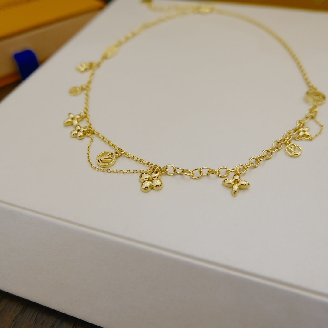 [Clover Jewels]BLOOMING SUPPLE NECKLACE BRASS