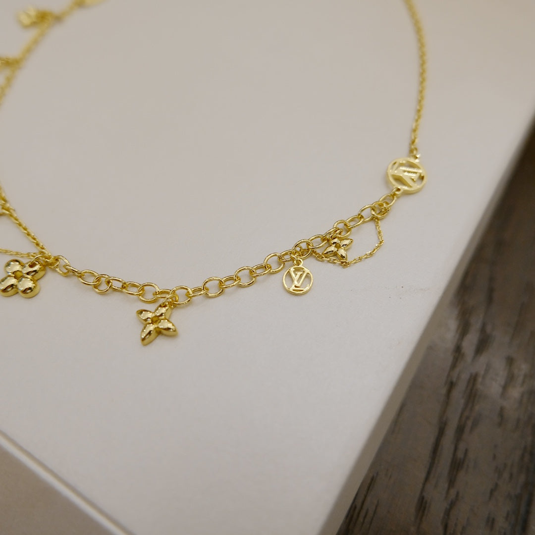 [Clover Jewels]BLOOMING SUPPLE NECKLACE BRASS