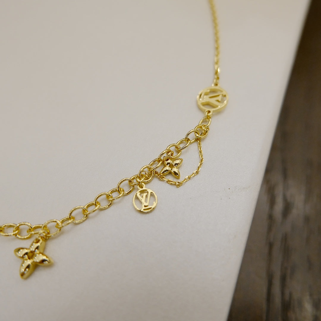 [Clover Jewels]BLOOMING SUPPLE NECKLACE BRASS