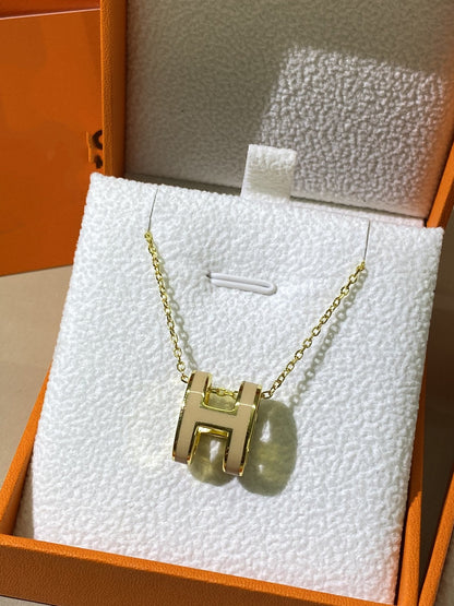 [Clover Jewels]HM CLIC YELLOW ENAMEL GOLD NECKLACE