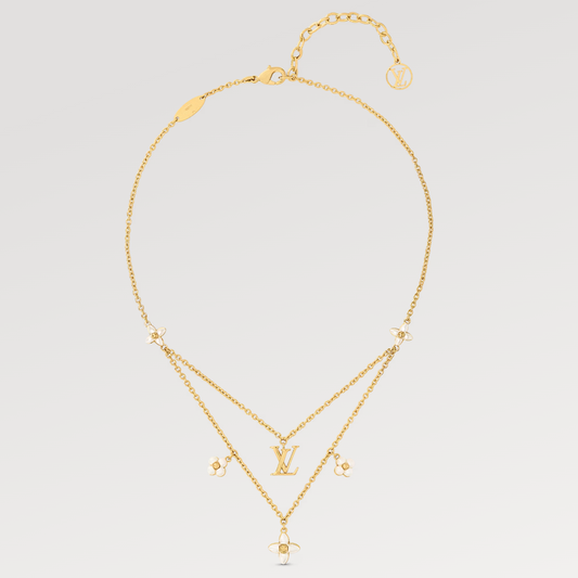 [Clover Jewels]FLOWERGRAM GOLD MOP DOUBLE ROW NECKLACE