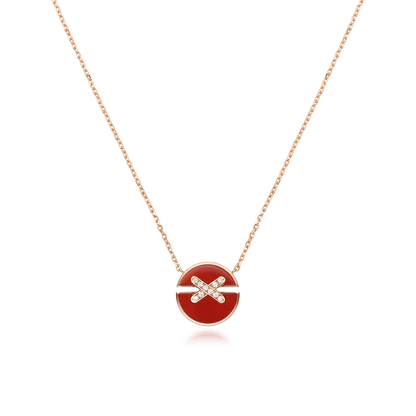 [Clover Jewels]JEUX DE ROSE GOLD DIAMOND NECKLACE