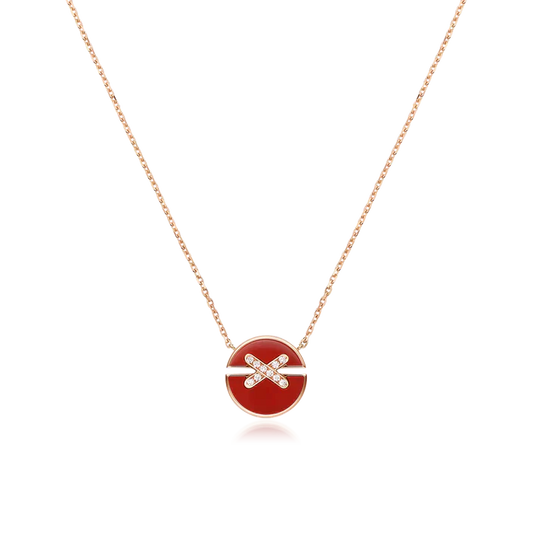 [Clover Jewels]JEUX DE ROSE GOLD DIAMOND NECKLACE