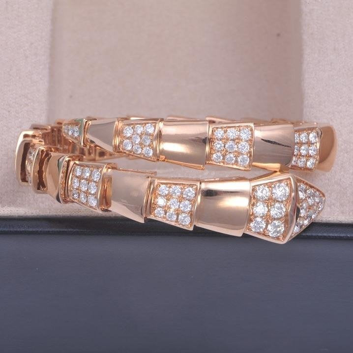 [Clover Jewels]SERPENTI WIDE BRACELET PINK GOLD DIAMOND