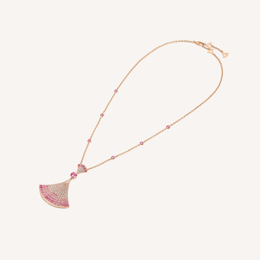 [Clover Jewels]DREAM NECKLACK DIAMOND PINK GOLD