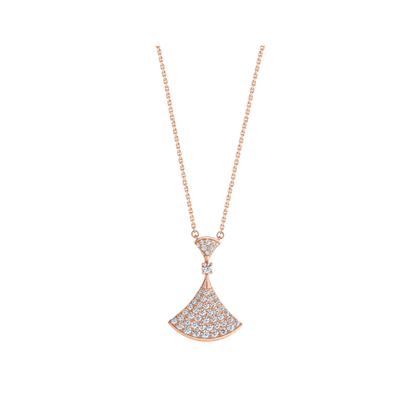 [Clover Jewels]DREAM NECKLACE PINK GOLD FULL DIAMOND