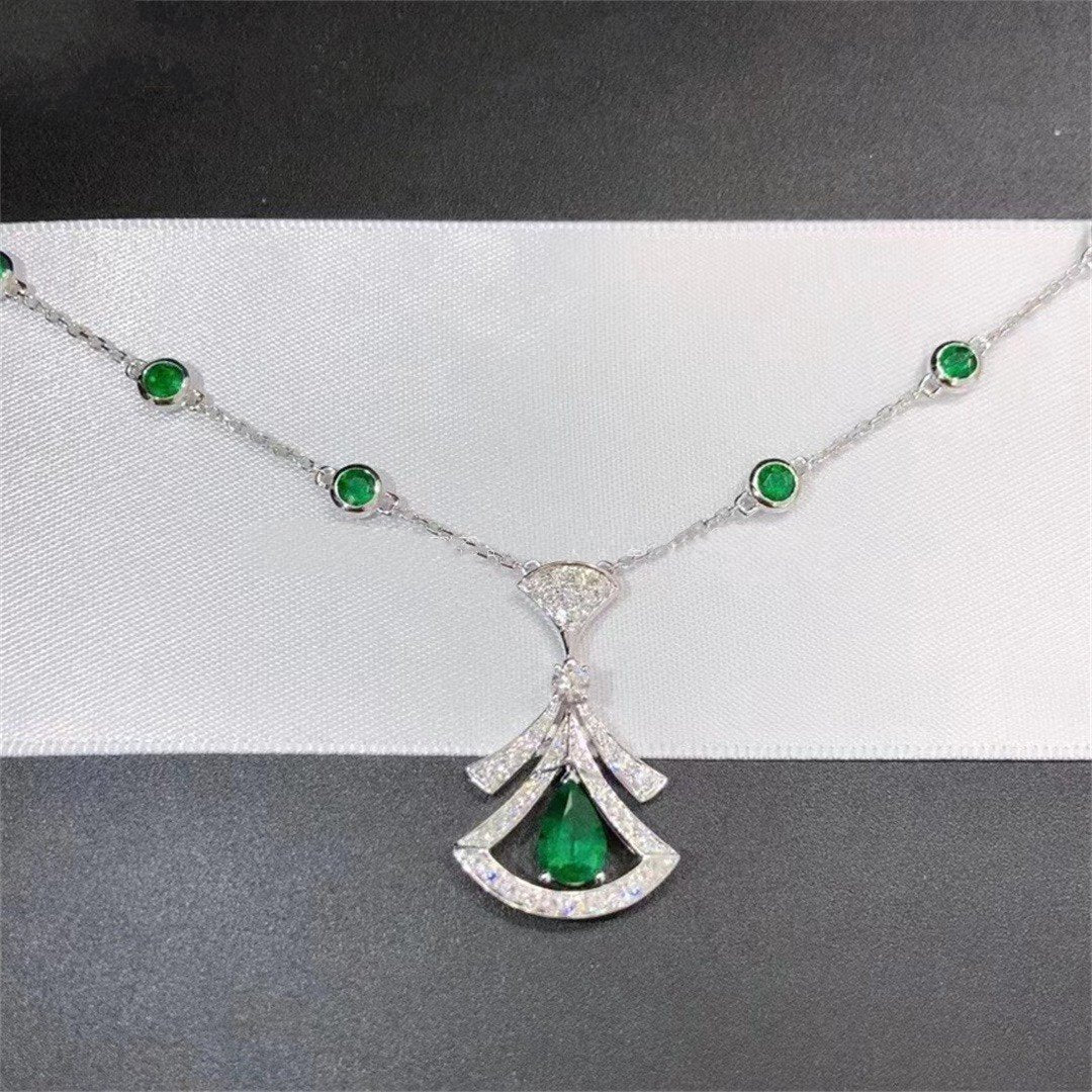 [Clover Jewels]DREAM NECKLACE MALACHITE DIAMOND SILVER