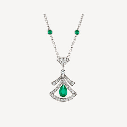 [Clover Jewels]DREAM NECKLACE MALACHITE DIAMOND SILVER