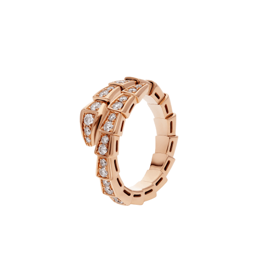 [Clover Jewels]SERPENTI RING PINK GOLD DIAMOND PAVED 4MM