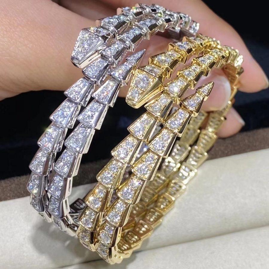 [Clover Jewels]SERPENTI BRACELET GOLD DIAMOND DOUBLE ROW