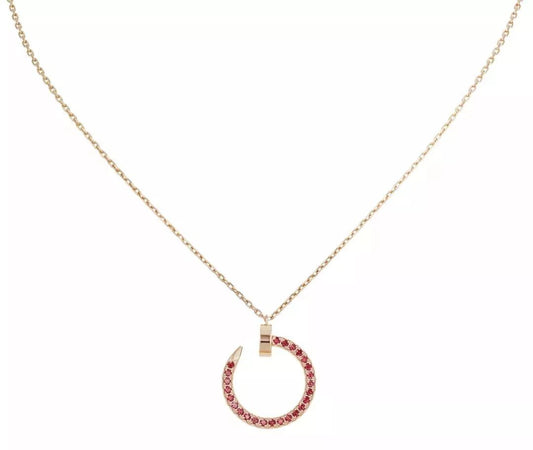 [Clover Jewels]JUSTE NECKLACE GOLD RED DIAMONDS