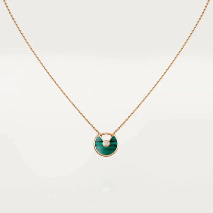 [Clover Jewels]AMULETTE ROSE GOLD MALACHITE NECKLACE