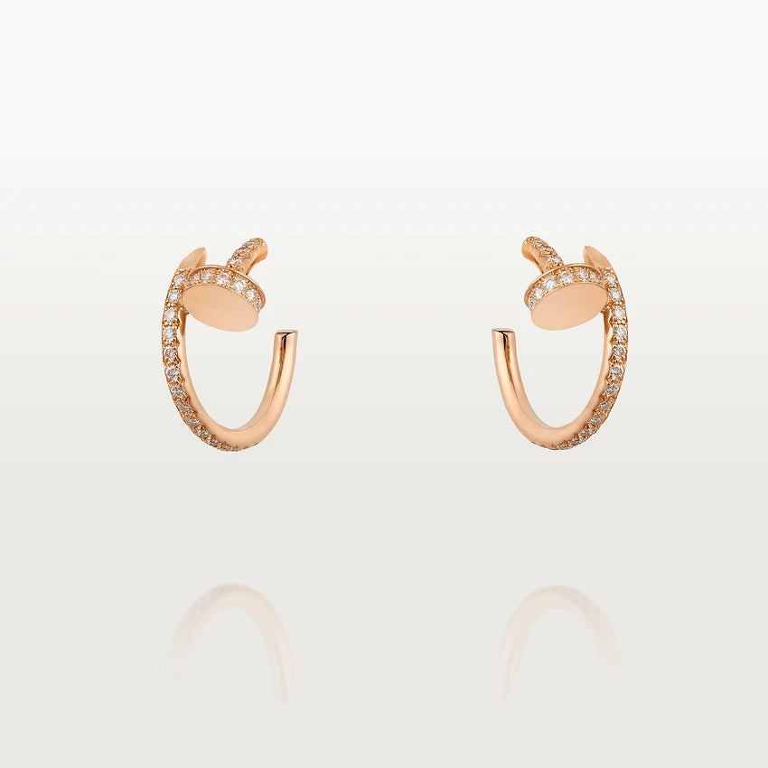 [Clover Jewels]JUSTE EARRINGS 12.75MM PINK GOLD DIAMOND