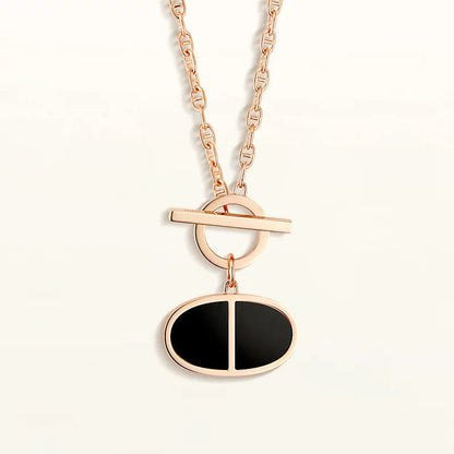 [Clover Jewels]CHAINE VERSO BLACK CERAMIC NECKLACE